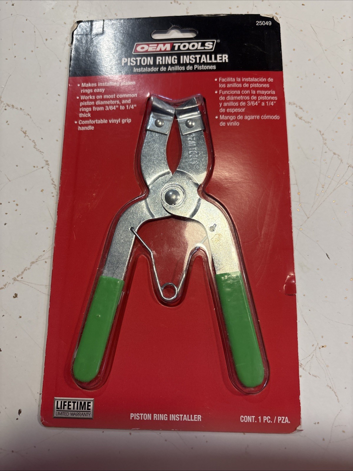 OEM TOOLS 6-5/8″ LONG GREEN GRIP PISTON RING EXPANDER PLIERS #25049