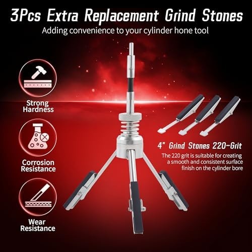 Cylinder Hone Tool Set 7 Piece Adjustable Engine Honing Grinding 3/4 to 7 Inch