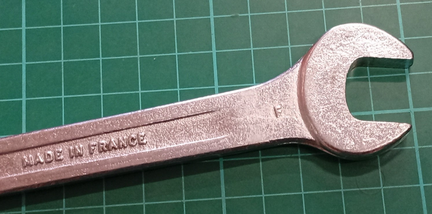 Vintage Renault Tool Kit 14mm x 17mm Open Ended Spanner, Made In France
