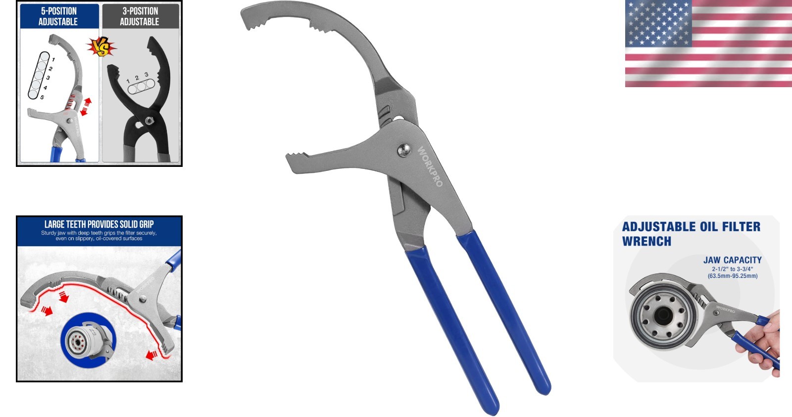 Effortless 12” Oil Filter Wrench with 5-Position Grip – Ideal for Maintenance