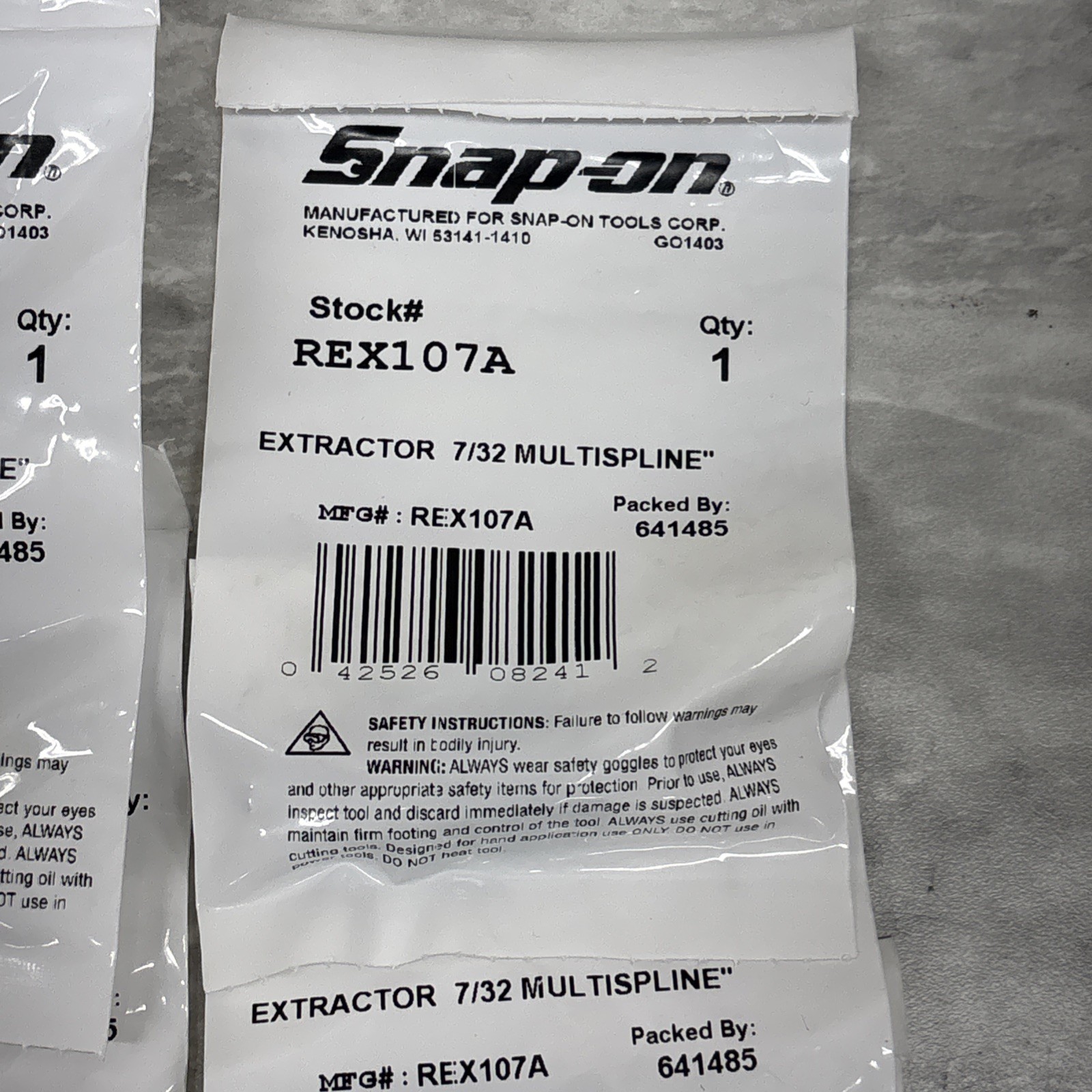 Snap On MultiSpline Extractors Lot of 15 REX104A, 105A, 106A, 107A