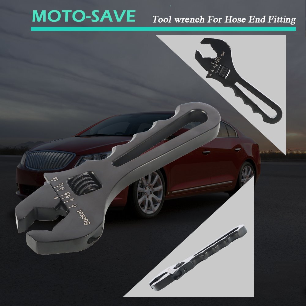 Adjustable Wrench Aluminum Tool Spanner 3AN-16AN Black for Hose End Fitting