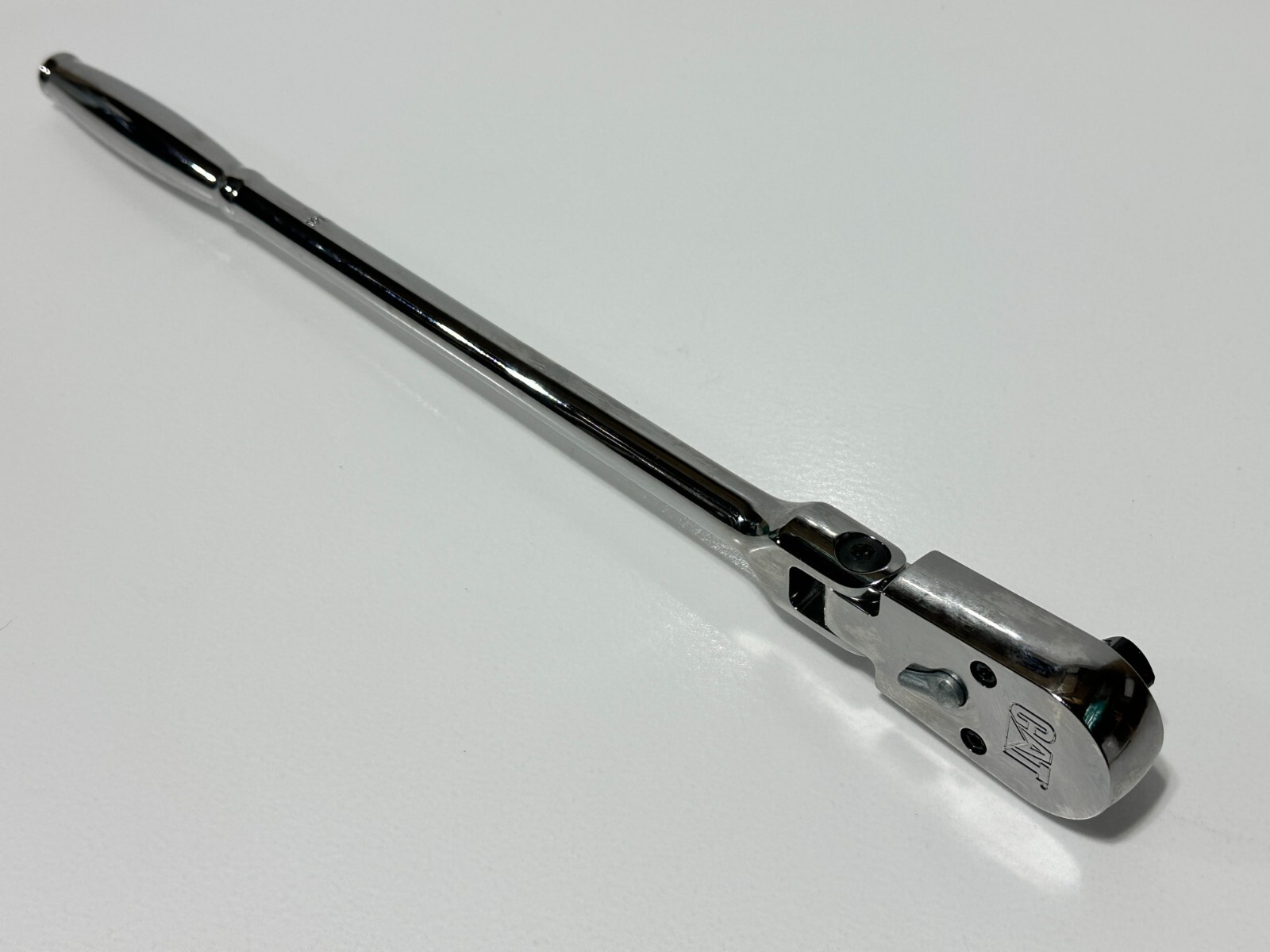 NEW CAT Caterpillar Tools USA Made 1/2″ Drive Flex Head Chrome Ratchet, 17″ Long
