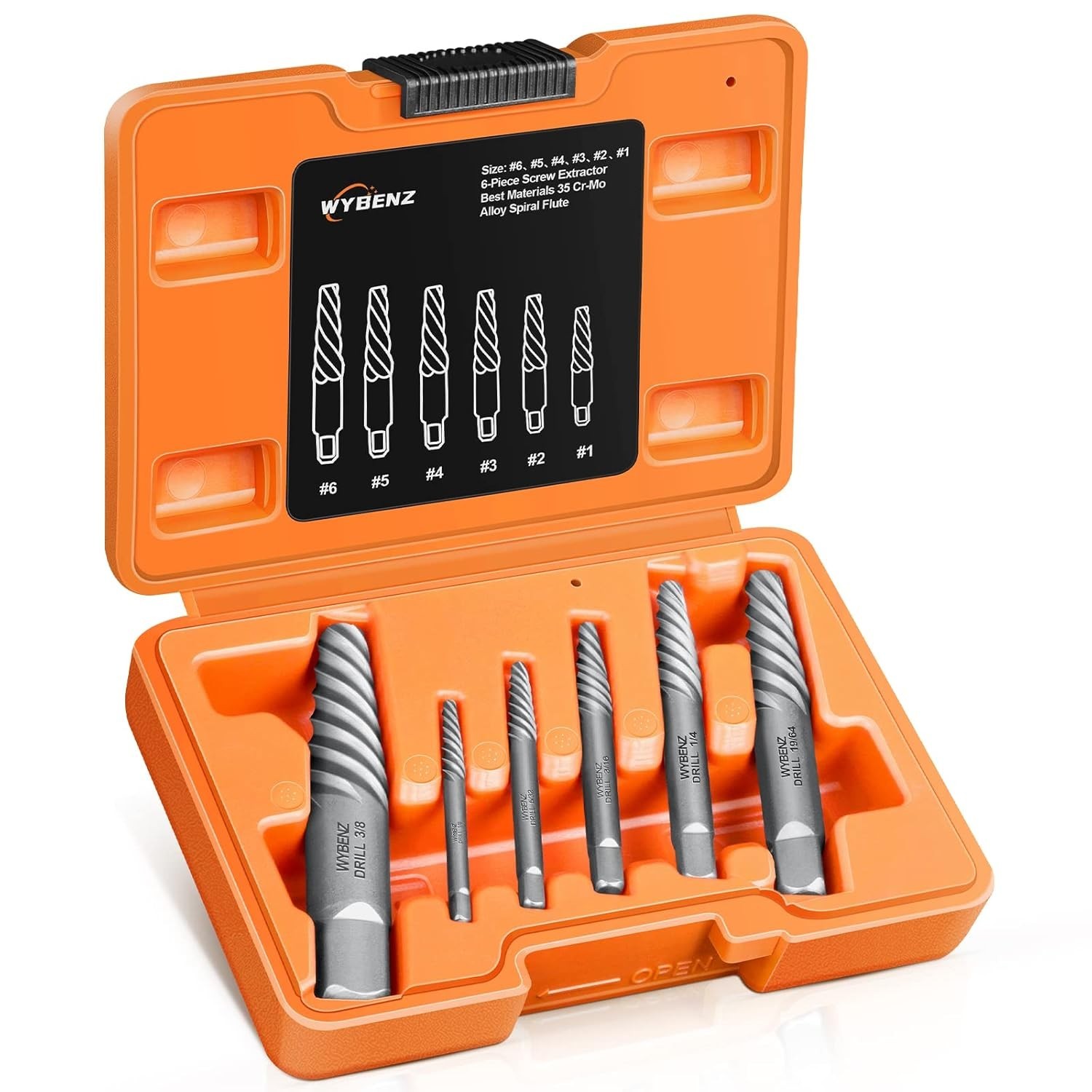 Efficient Spiral Flute 6-Pc Screw Extractor Set – Perfect Gift for DIYers