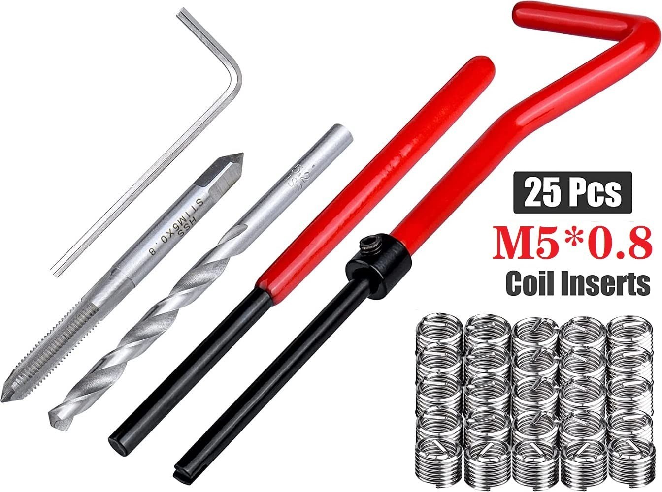 30-Piece M5 x 0.8mm Stainless Steel Thread Repair Kit for Automotive Excellence