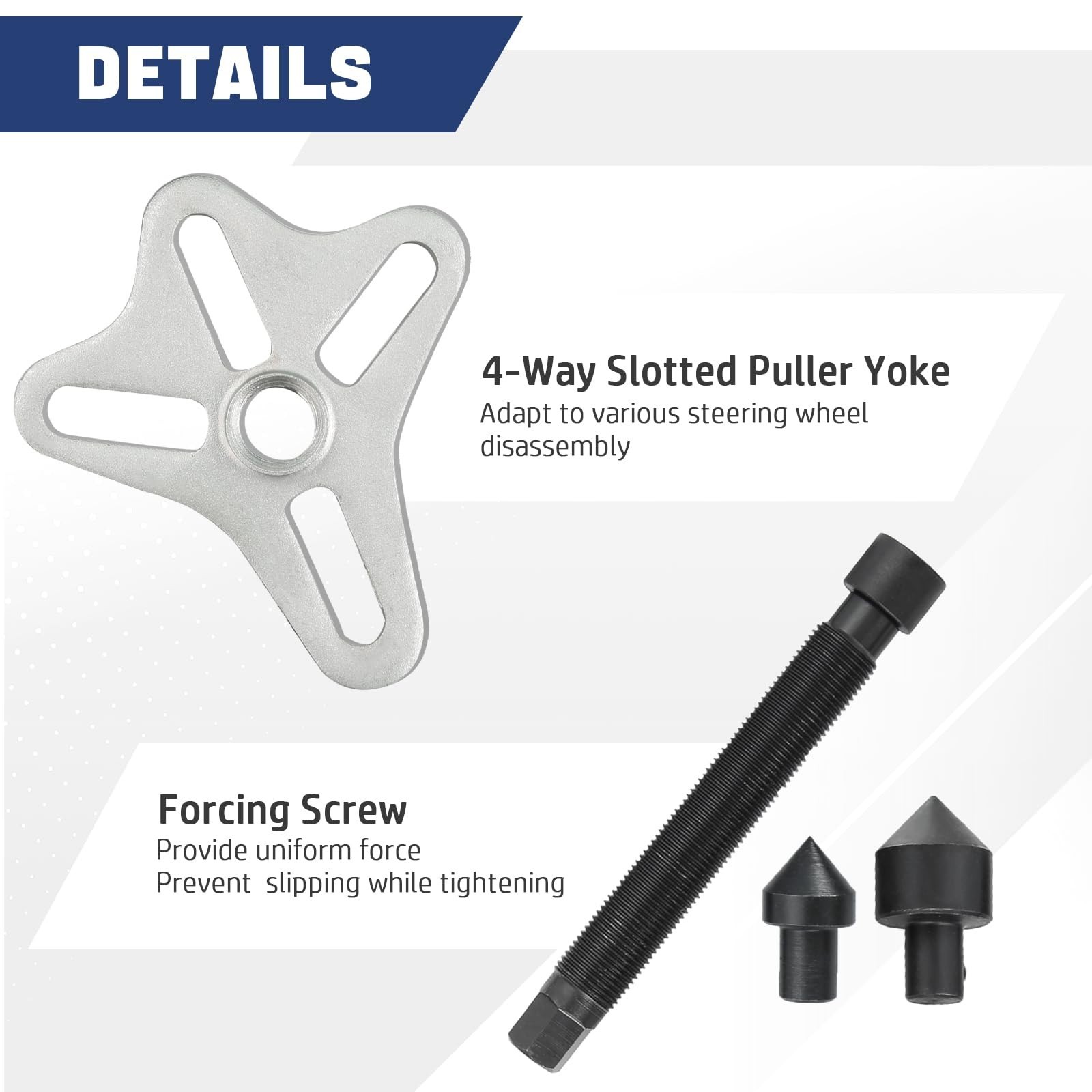 46PCS Harmonic Balancer Puller Set, Steering Wheel & Crankshaft Pulley Kit for C