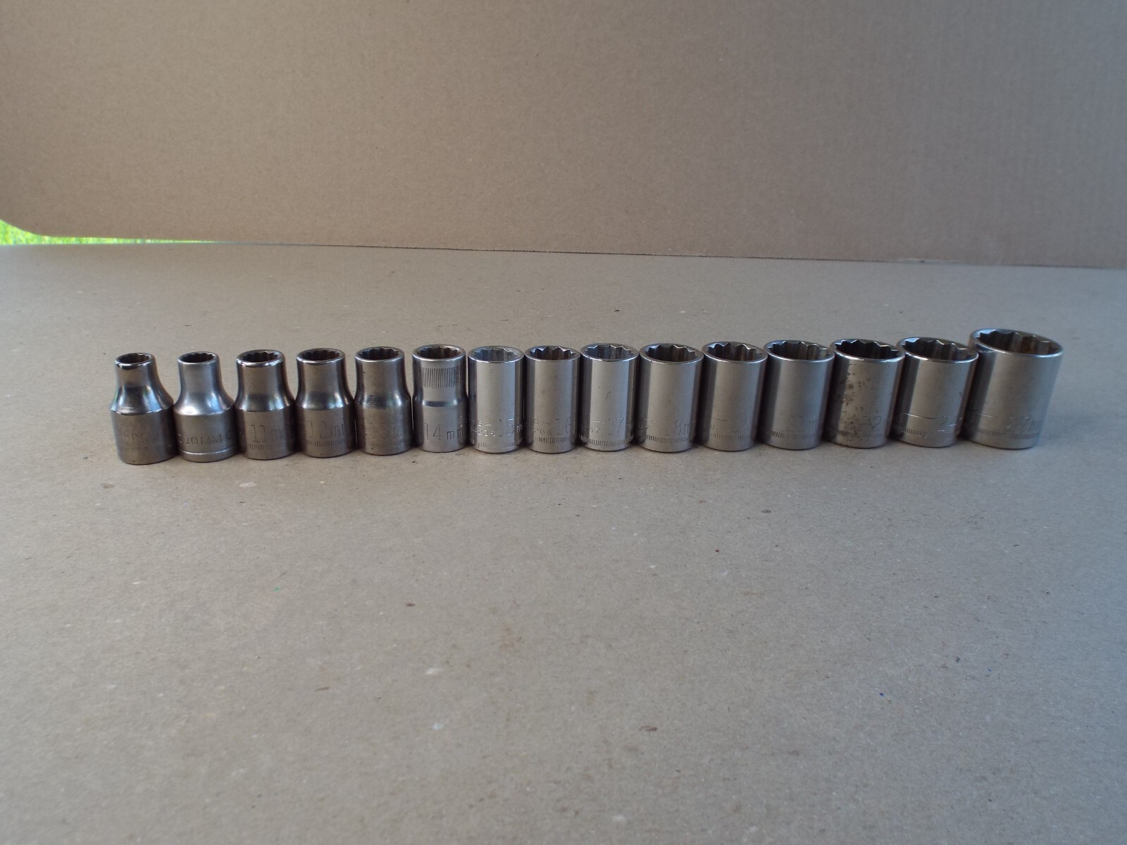 VTG 15 Pc Craftsman USA Metric Socket 9-27mm Lot 1/2″ Dr 12 Pt – (Please Read)