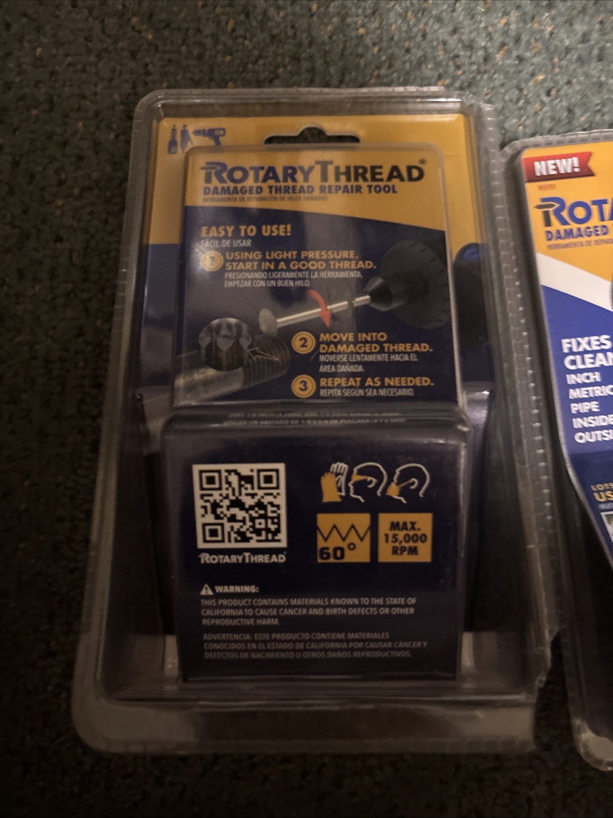 (2) ROTARY THREAD Damaged Thread Repair Tools Chase, Restore, Repair, and Clean