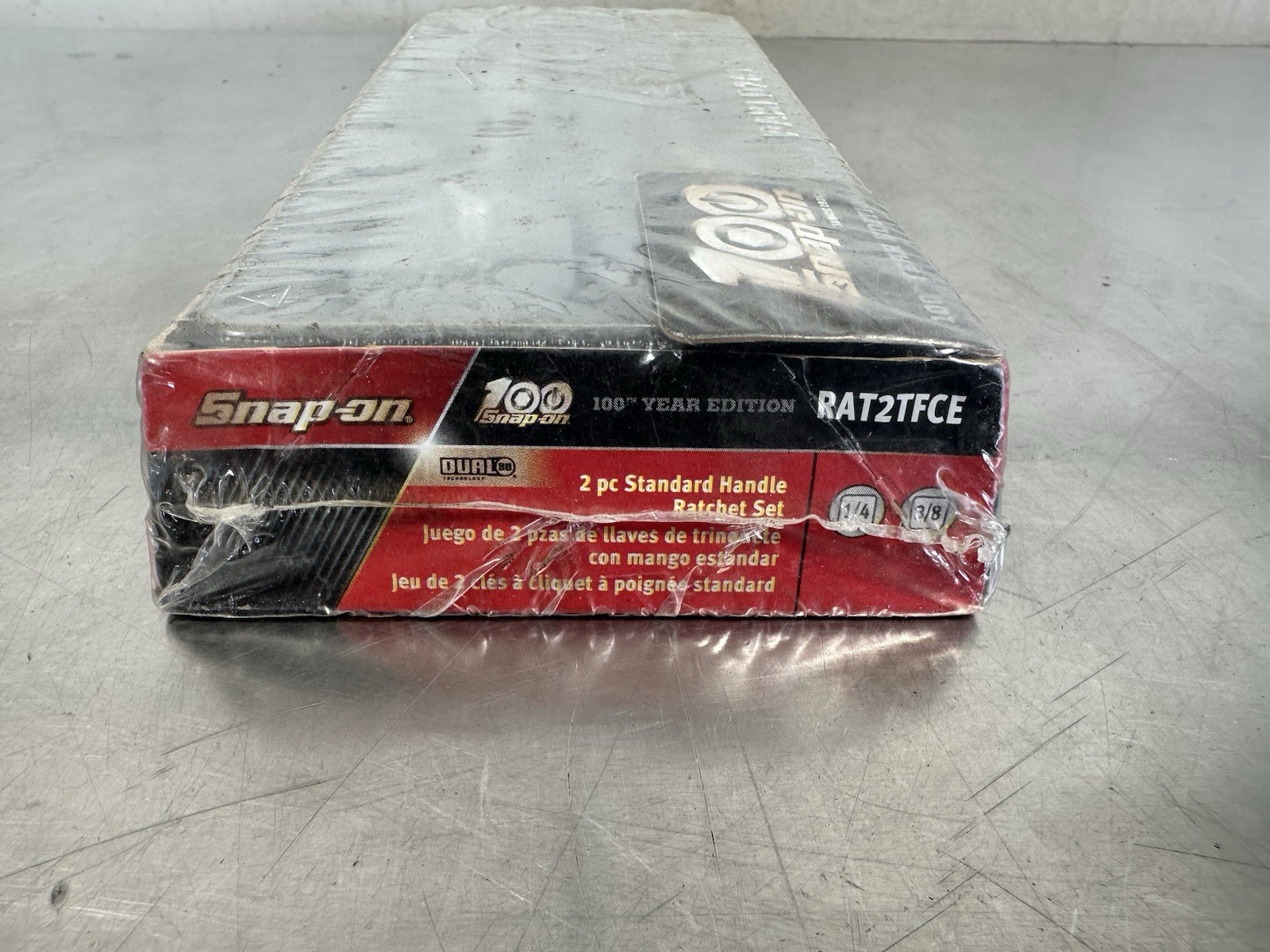 Snap On NEW 100th Anniversary 2pc Mix Drive Chrome Ratchet Set RAT2TFCE