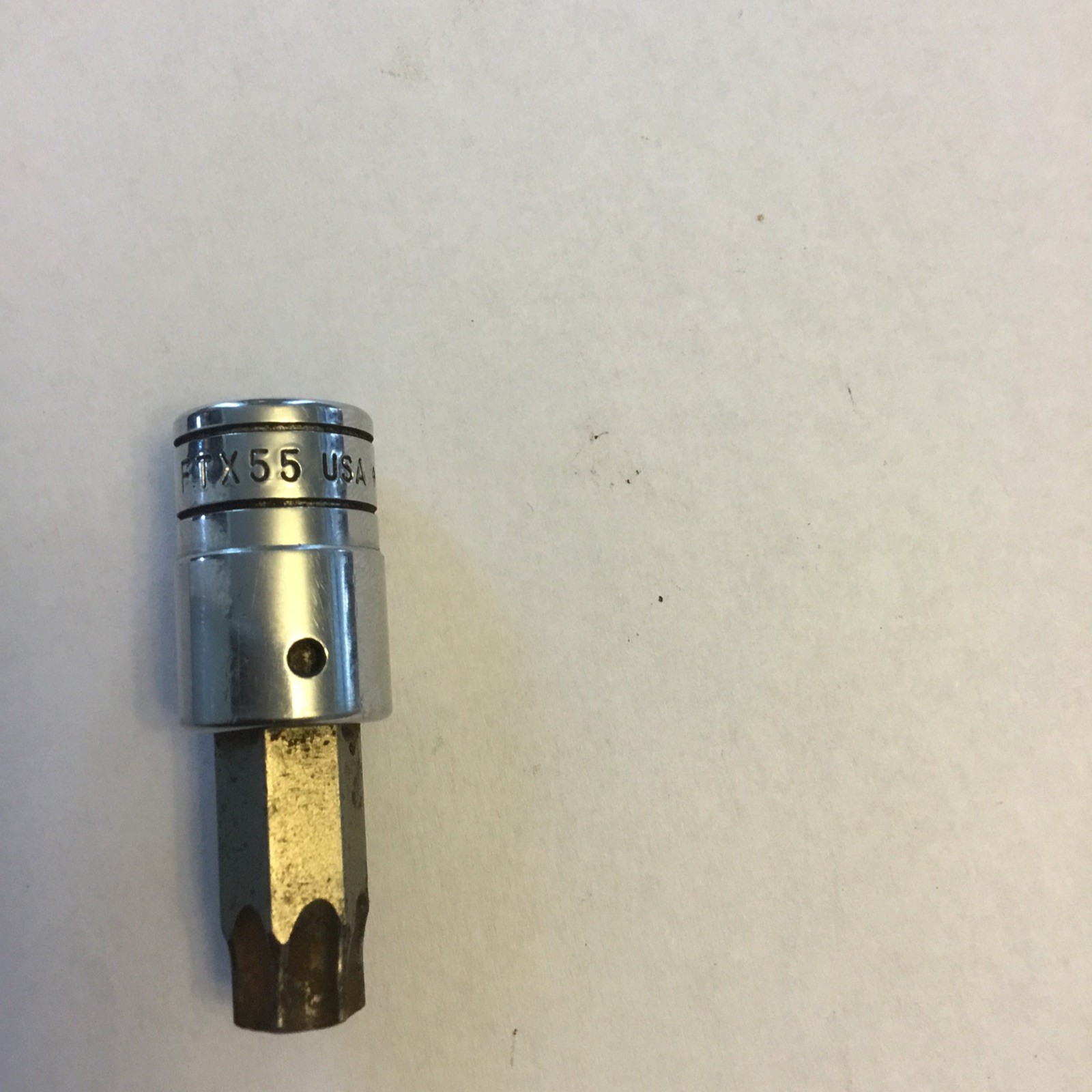 Snap-on Tools USA FTX55 T55 TORX Bit Chrome Socket Driver 3/8″ Drive Used