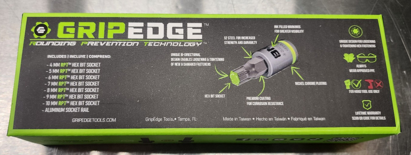 Grip Edge 3/8″ Drive 7PC Metric Hex Socket Set Short – GE7BSMHSRPT