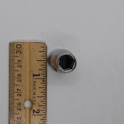 Vintage Craftsman 3/8″ Drive 9mm 6 Pt Shallow Socket Top Knurl V 43541 USA NOS