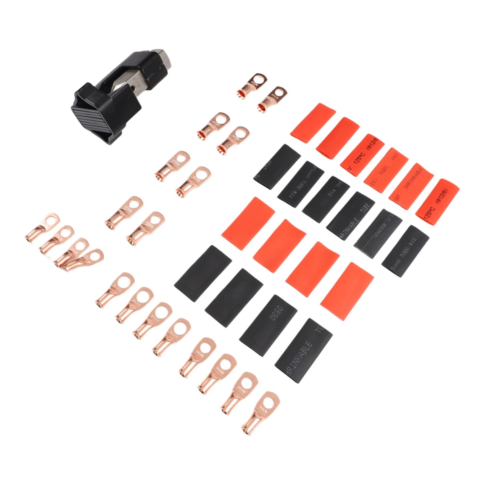 Hammer Style Lug Crimper Tool Set with 20 Wire Lugs and Heat Shrink Tubes