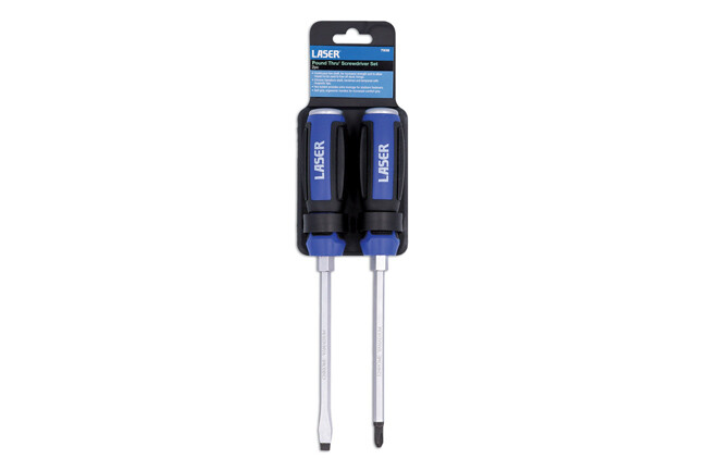 Laser 7938 2 Piece Pound Go-Through Screwdriver Set