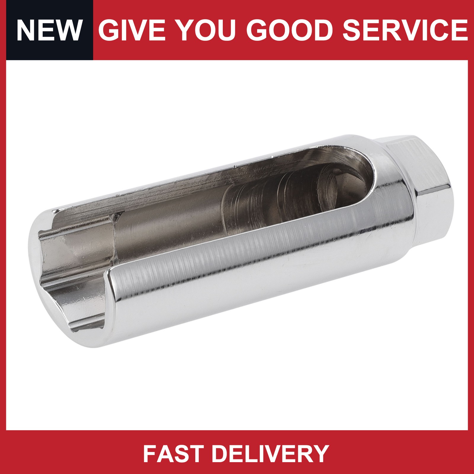 Universal 1/2″ Oxygen Sensor Socket 22mm/0.87″ 6 Point Silver Tone 1 pc