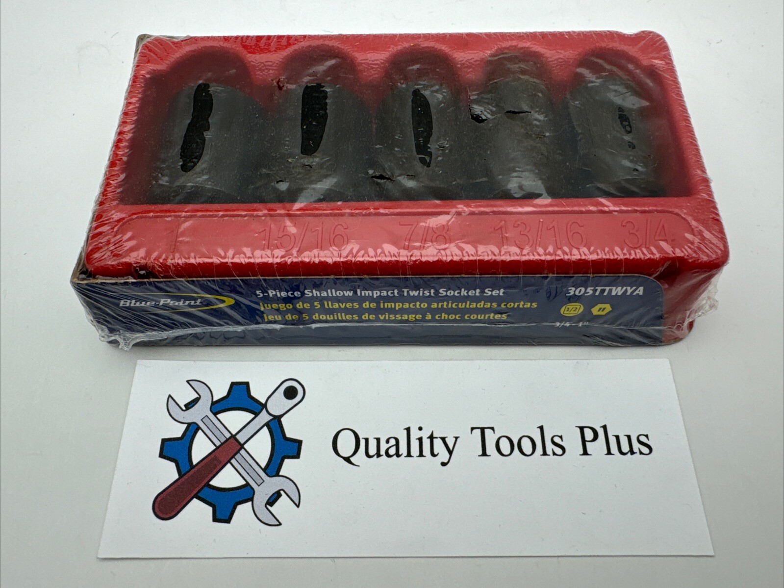 Blue Point NEW 5 pc 1/2″ Dr SAE Shallow Twist Impact Socket Set 305TTWYA