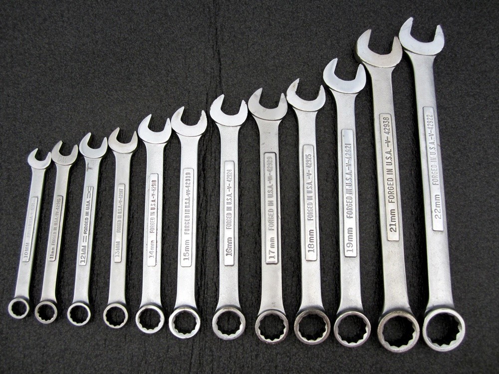 Vintage Craftsman 12pc Metric Combination Wrench Set 10 to 22 Made in USA