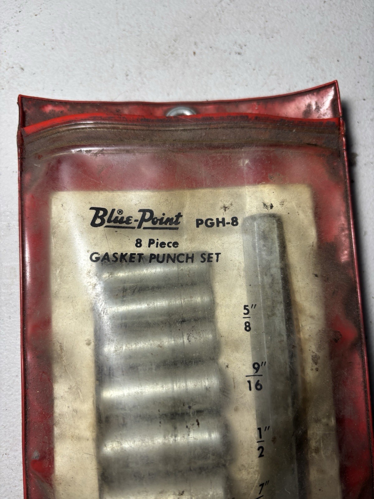 Snap On / Blue Point Gasket Punch Set 8 pc with Case PGH-8
