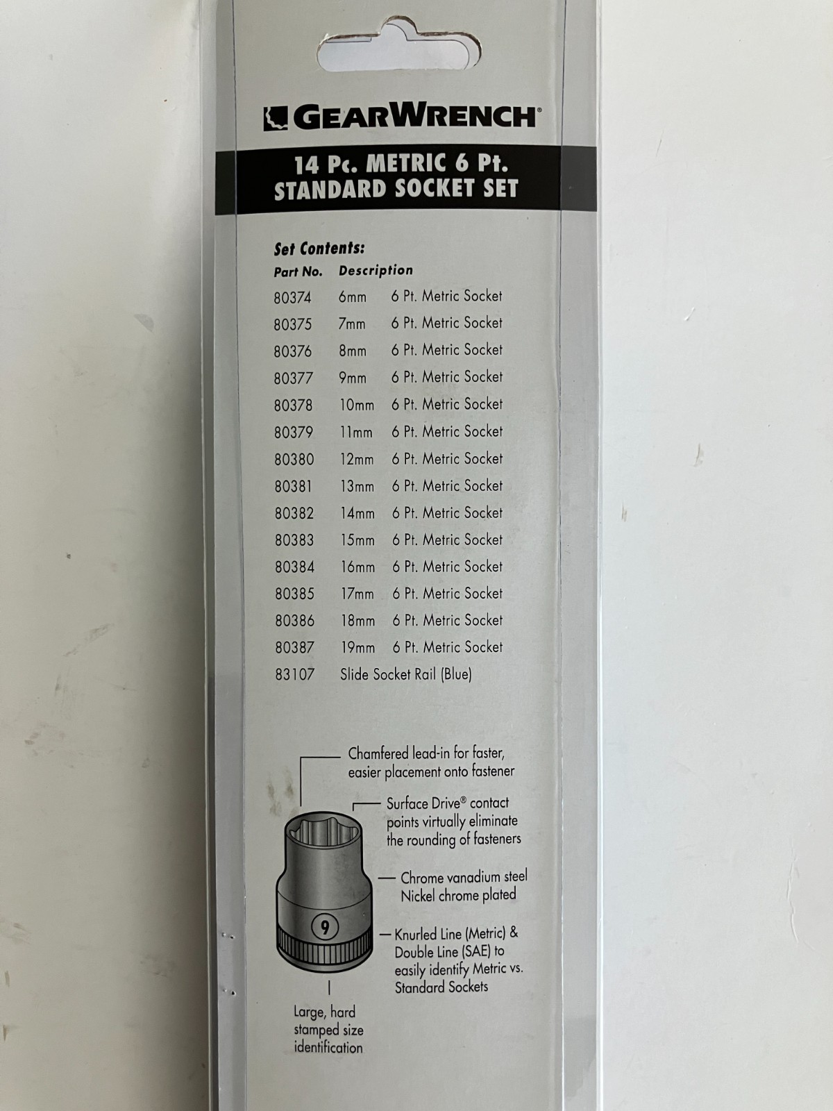 Gearwrench 28 Pc 3/8″ Dr 6 Point Standard & Deep Metric Socket Set 6-19mm, New