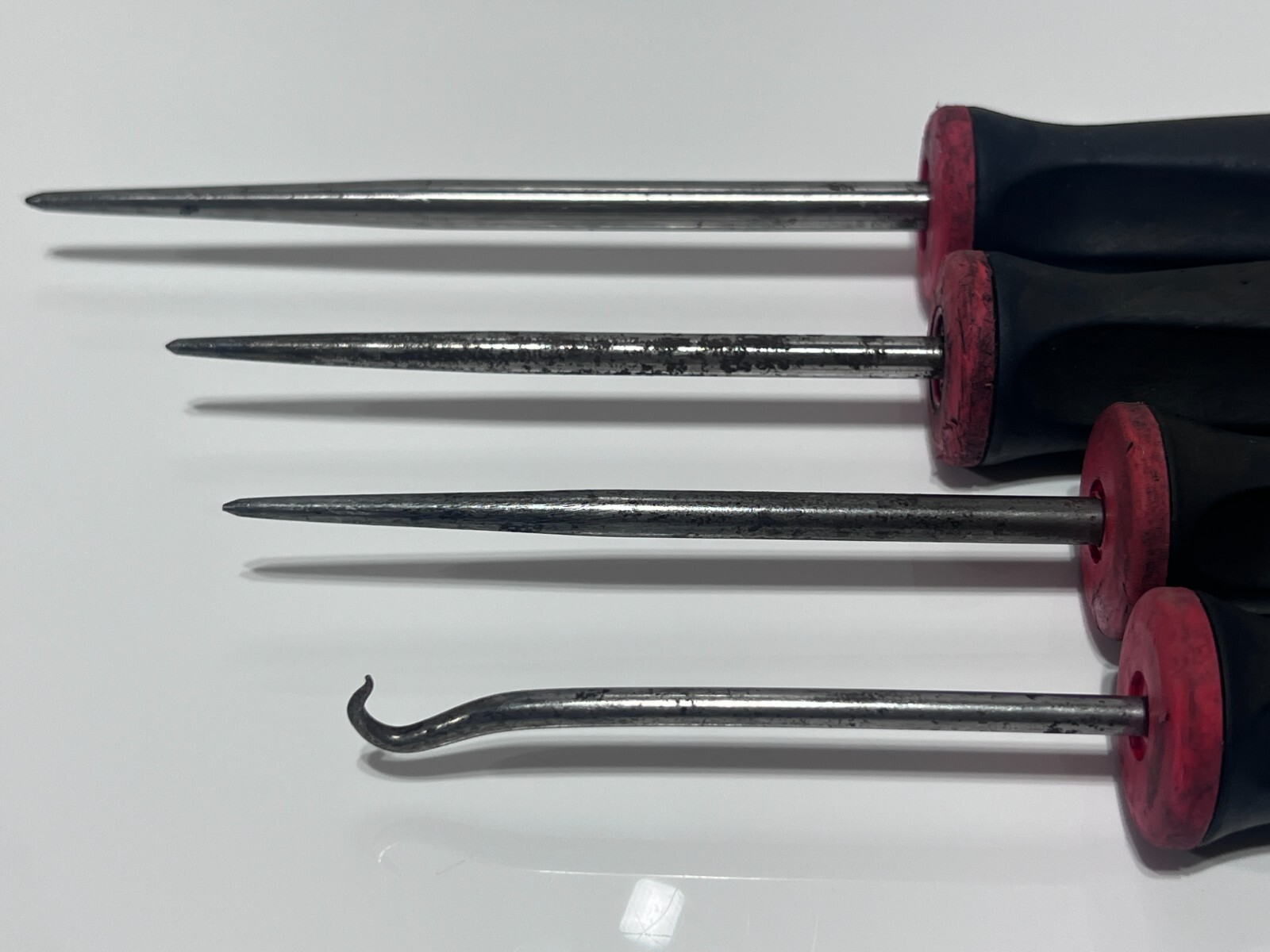 Snap-On Tools USA SGASA104BR 4pc Hook & Awl Set Large Pick & Awl Set, Red Grip