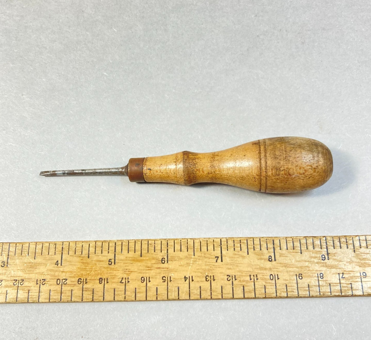 Vintage Screwdriver Fine Flat Tip Wood Handle Jeweler Toolmaker