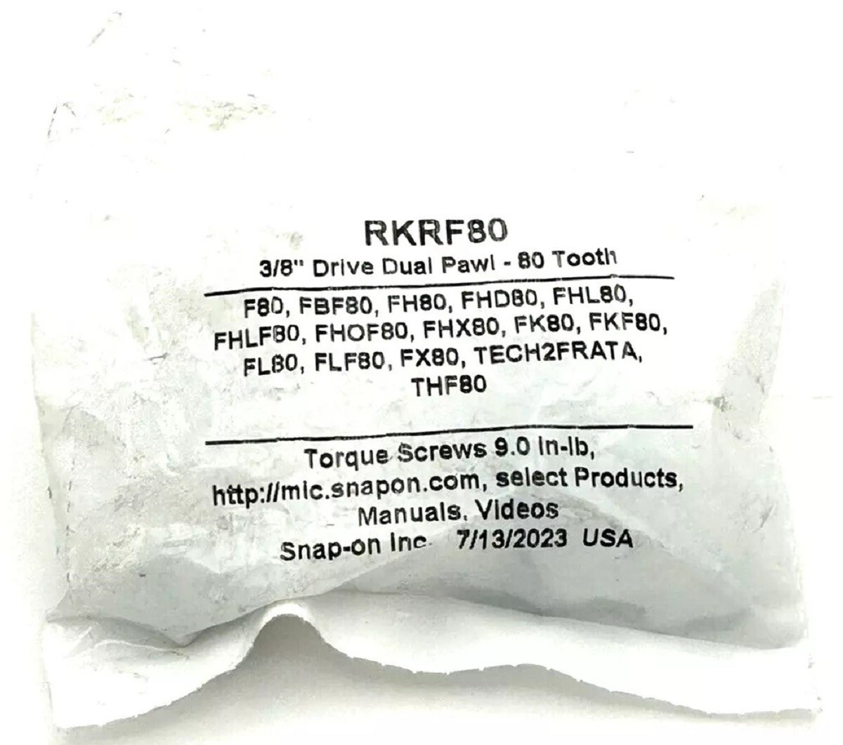 NEW Snap-on 3/8″ Drive 80 Tooth Ratchet Repair Kit Parts RKRF80 ~ F80 FHL80 FL80