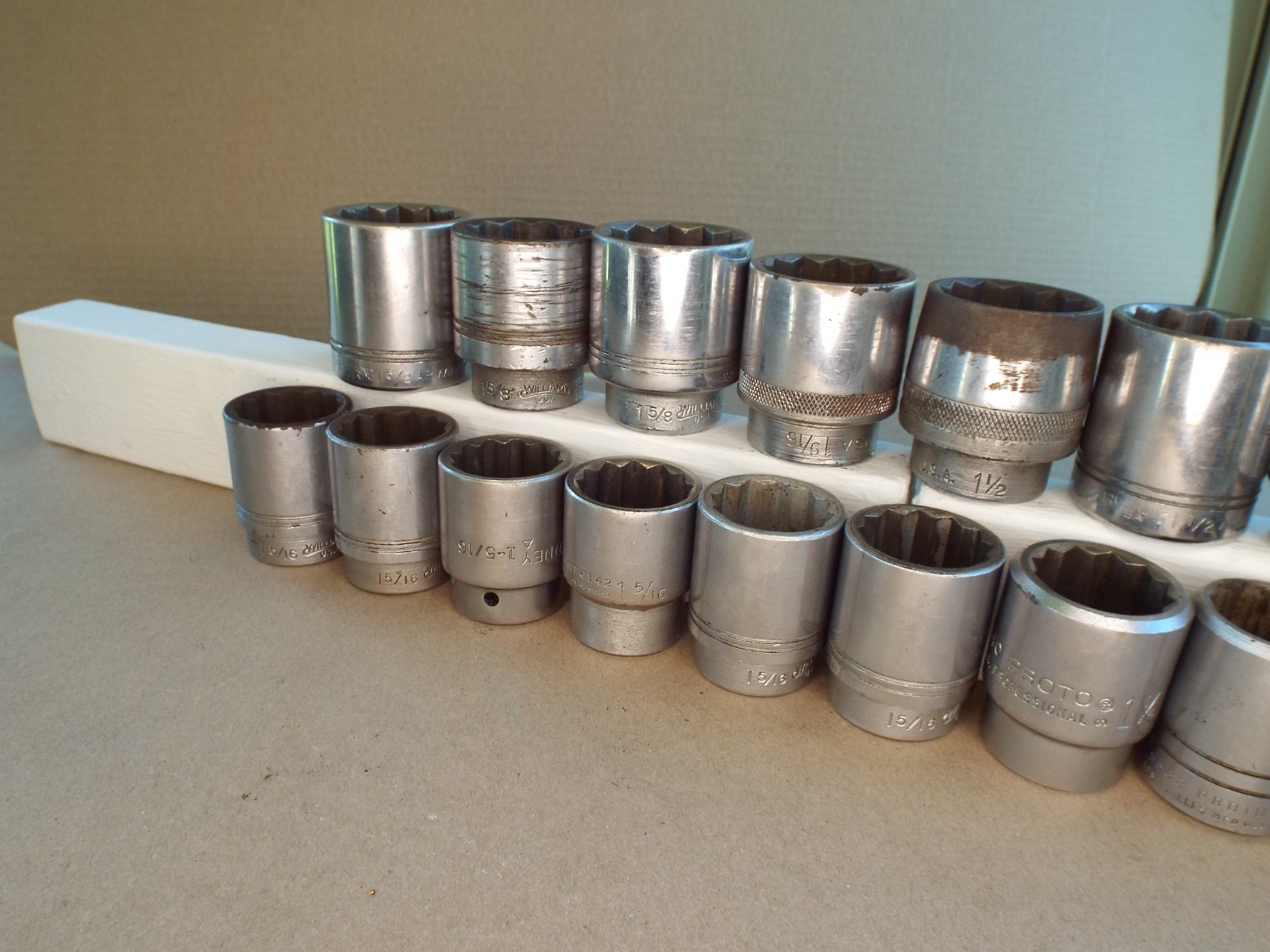 VTG 25 Pc 3/4″ Dr USA Socket Williams Proto Bonney Etc.. 7/8 – 1-5/8 Work (Read