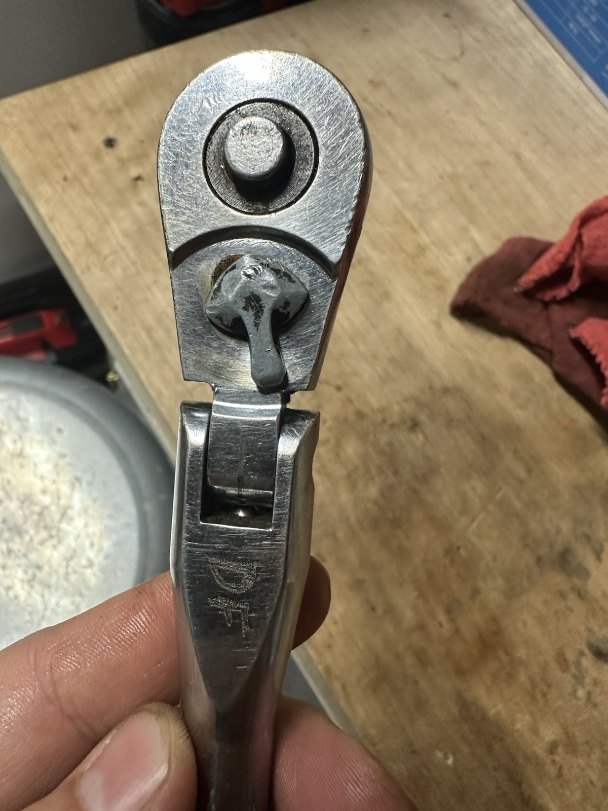 Craftsman Bent Handle Flex Head Ratchet No 44835 L-AA Works Cleaned Tested