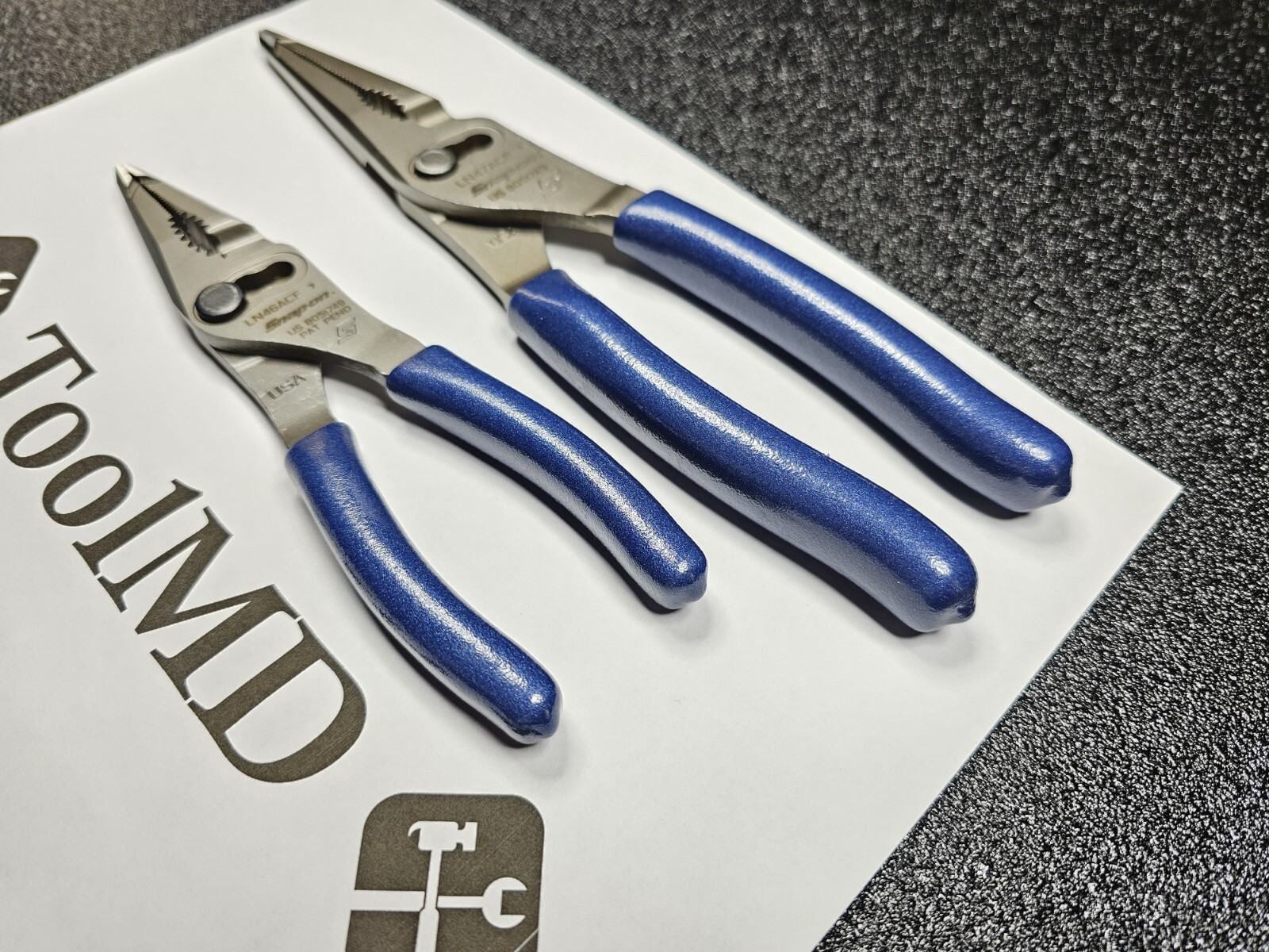 Snap-on Tools USA NEW 2pc POWER BLUE 7″ & 9″ Long Nose Slip Joint Pliers LN46ACF