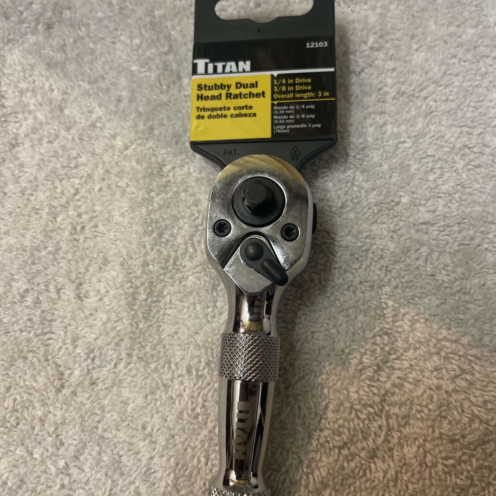 Titan 12103 MINI Dual Head Ratchet – 1/4-Inch / 3/8-Inch Dual Drive x 4-1/8 long