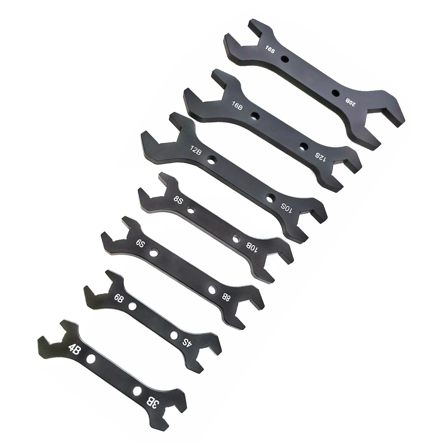 Double Hose Ended Spanner Tool Kits Black Wrench Set AN3 to AN20 US
