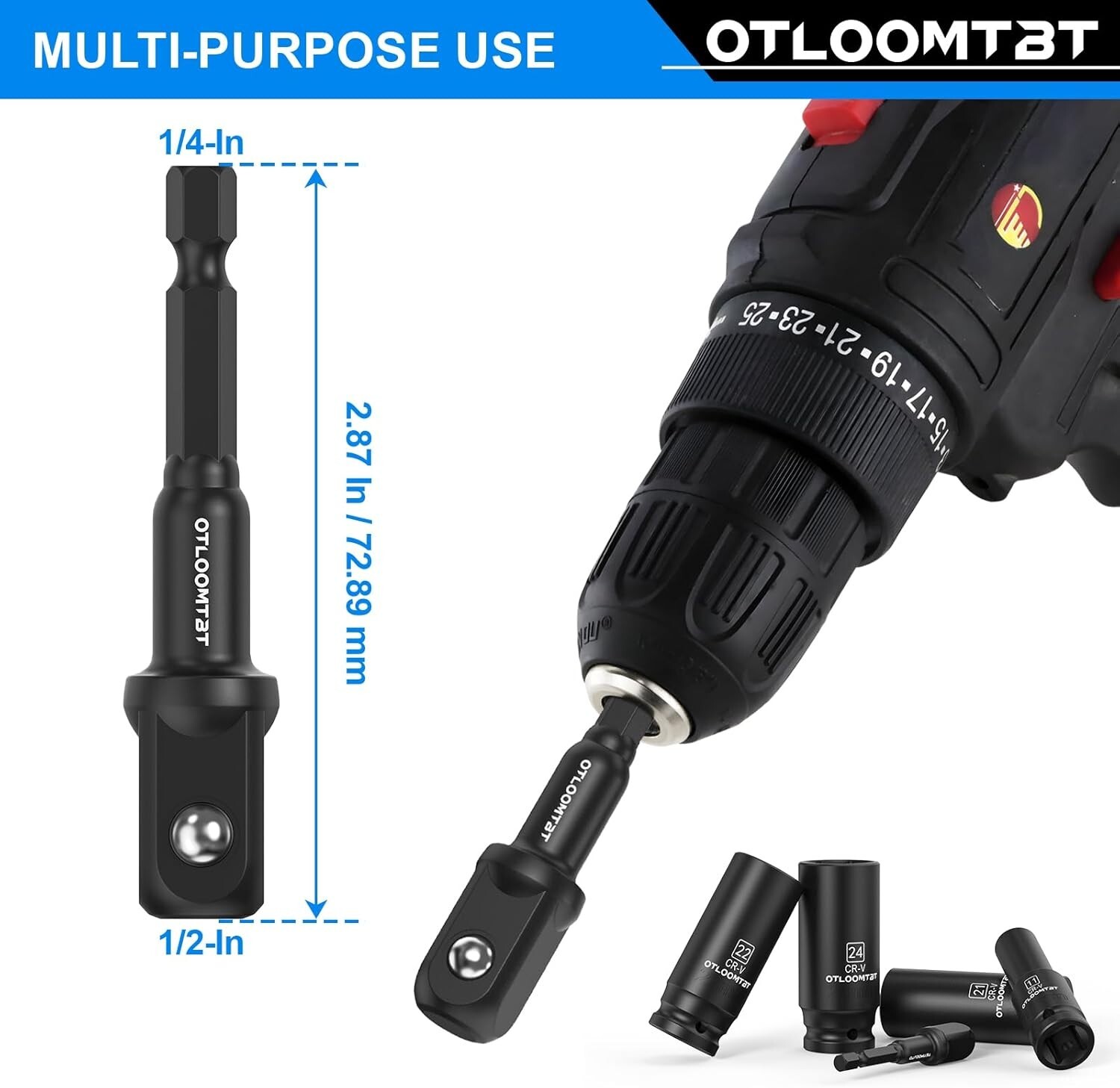14-Piece 1/2-Inch Super-Rugged & Durable Impact Socket Set, Well-Made Industrial