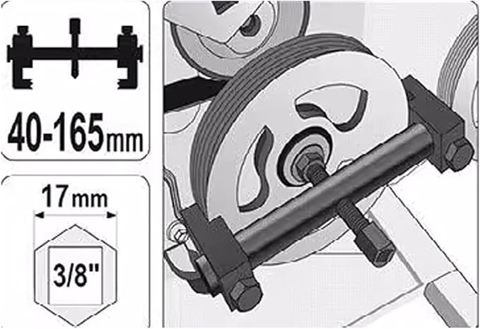 Auxiliary Puller For Ribbed Drive Pulley Crankshaft Remover Tool Kit Universal