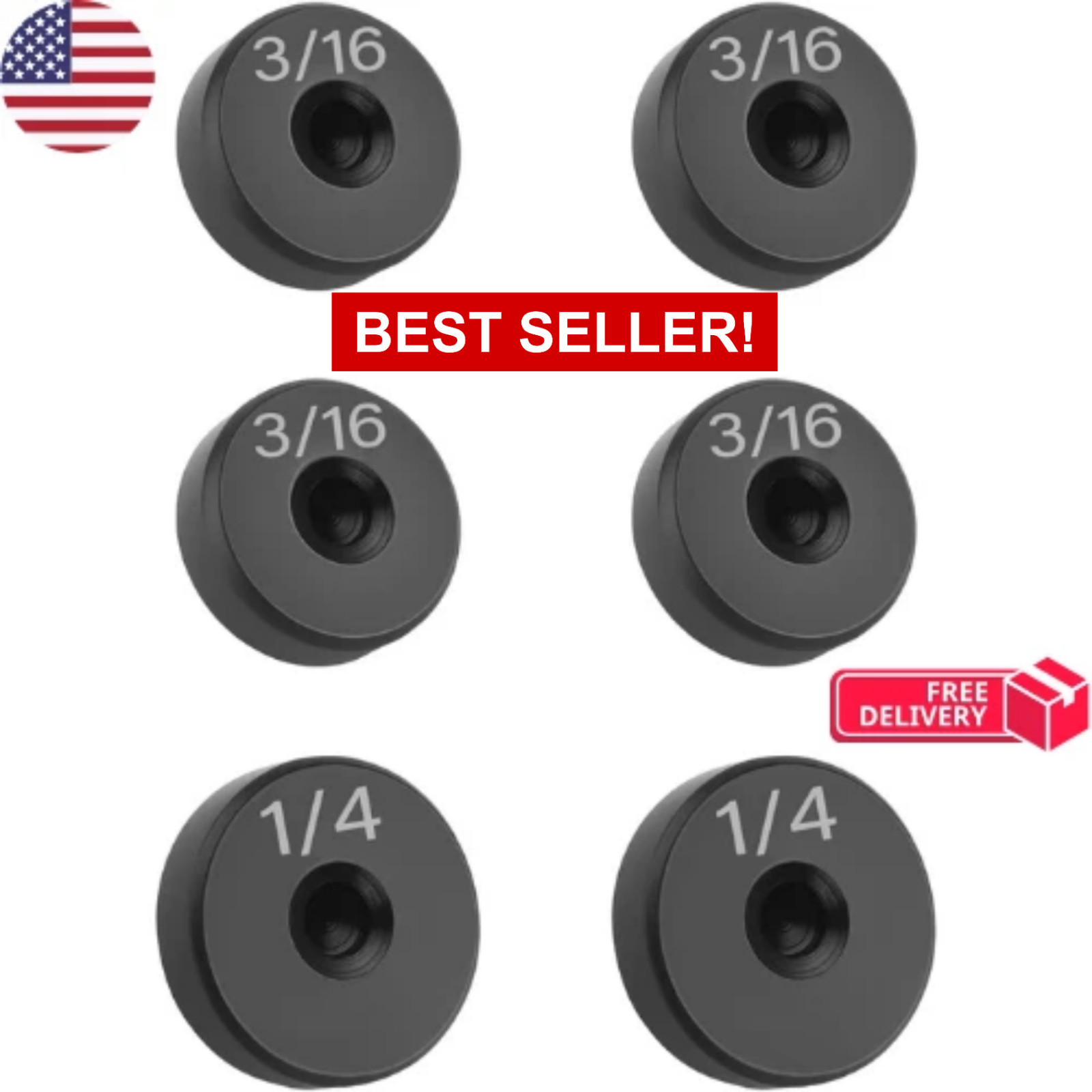 Brake Line Flaring Tool Kit, 6PCS, 3/16″ & 1/4″ Double Flare Tool for Brake Line