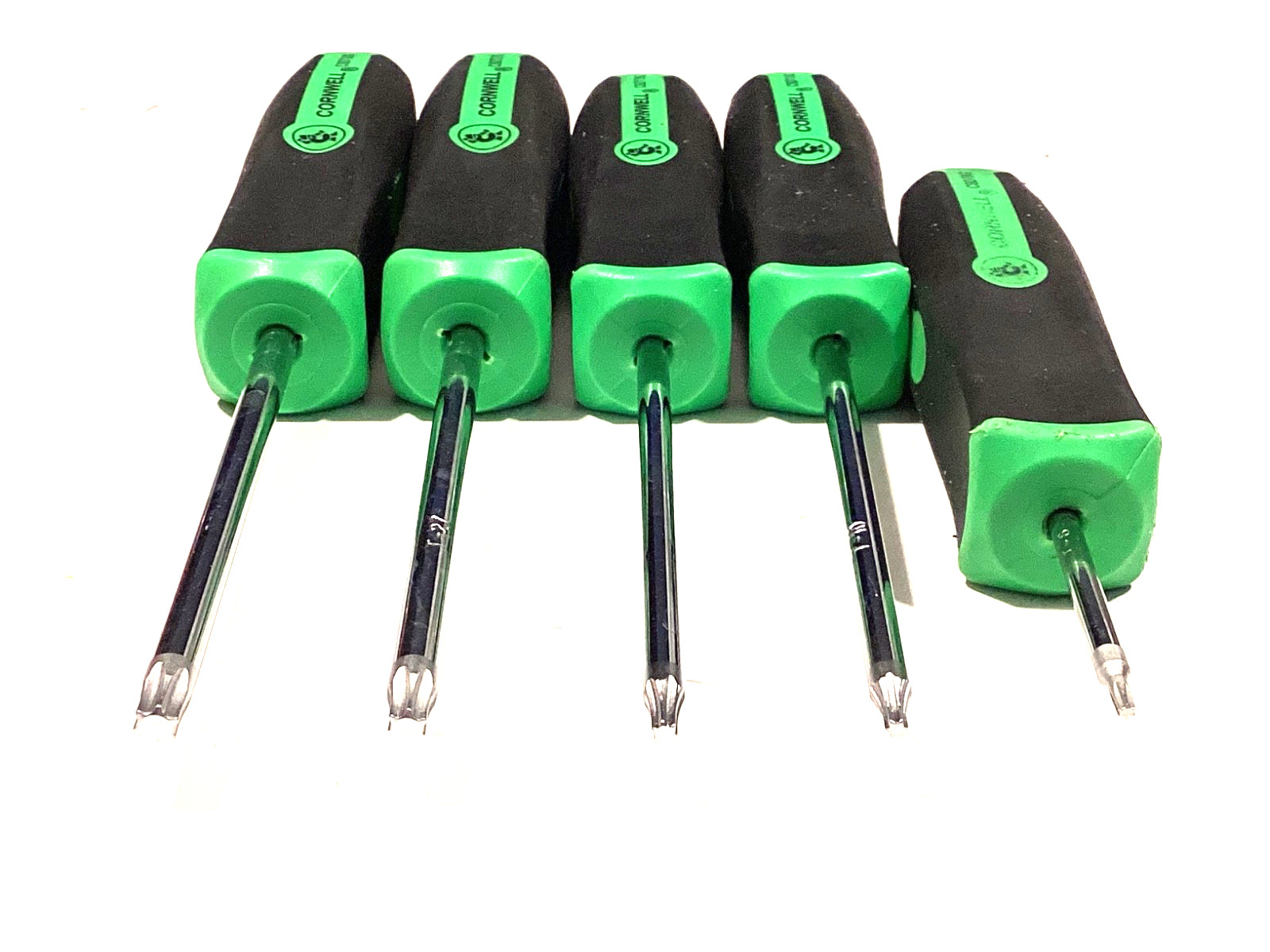 Cornwell Tools 5 Piece GREEN Handle Torx Screwdriver Set T8 To T30 NICE