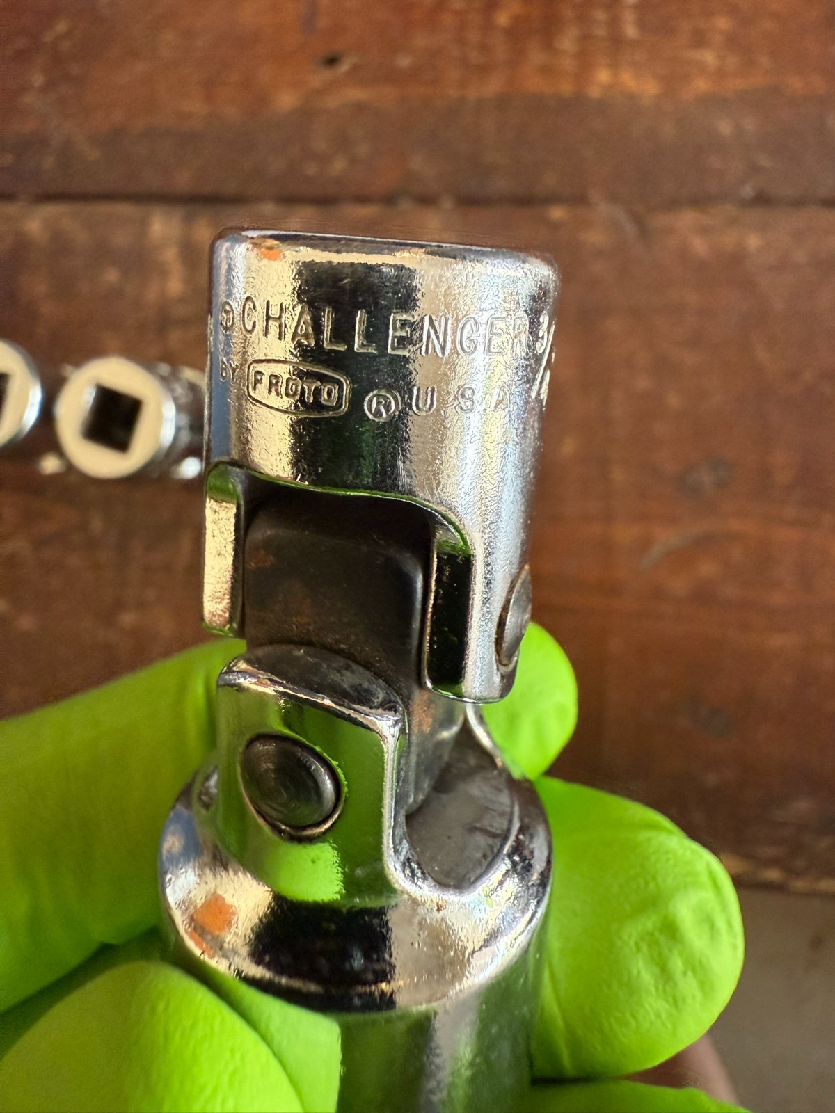 5 Vintage PROTO Challenger swivel universal joint sockets 3/8 drive 6 point USA