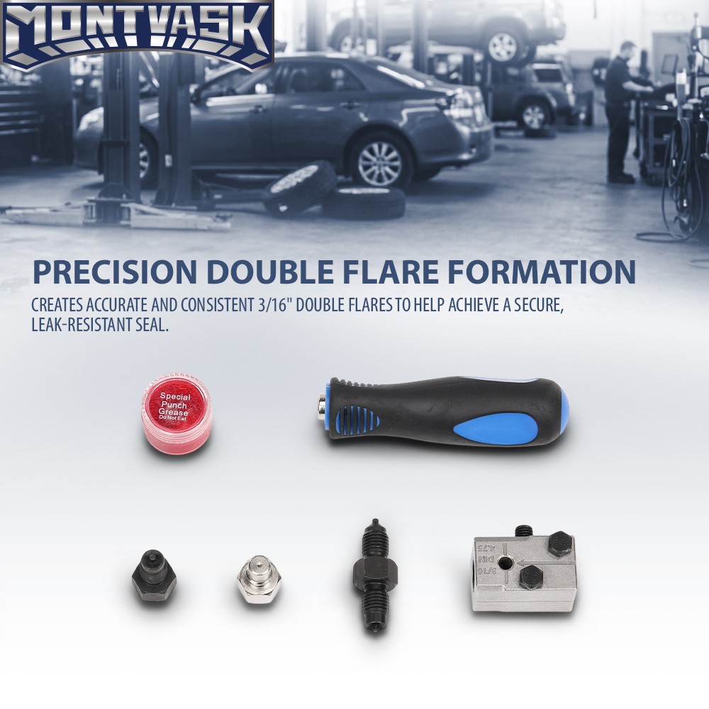 Double Flare Adapter Brake Pipe Flaring Tool Kit 3/16inch Brake Line Flare Tool