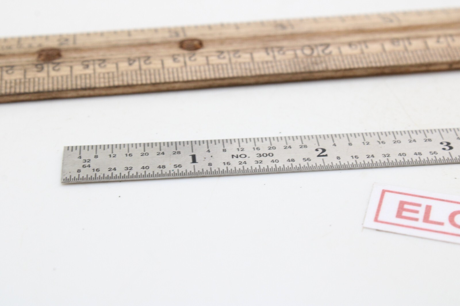 General No.300 6″ Steel Decimal Equivalents Scale Depth Gauge Pocket Size USA