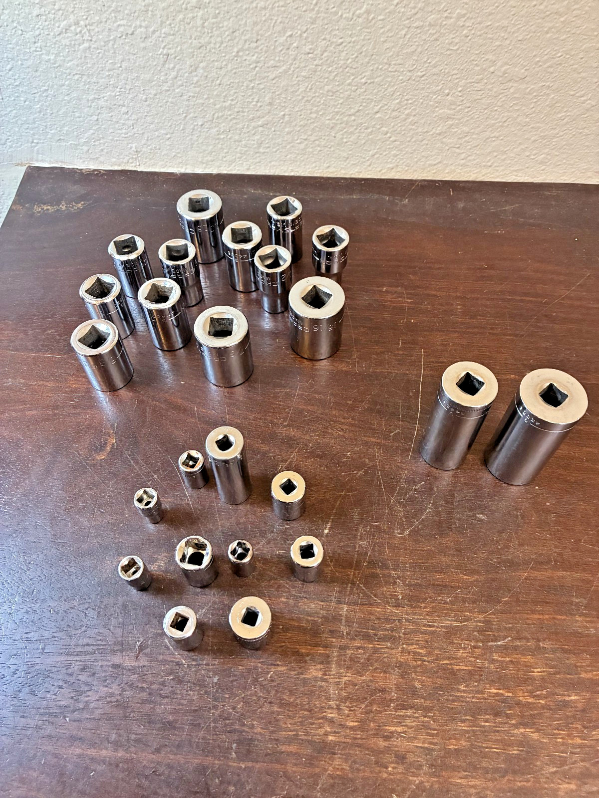 Craftsman Socket Lot of 24 Mix, 1/4″ 3/8″ 1/2″ Drive, 6 & 8 pt
