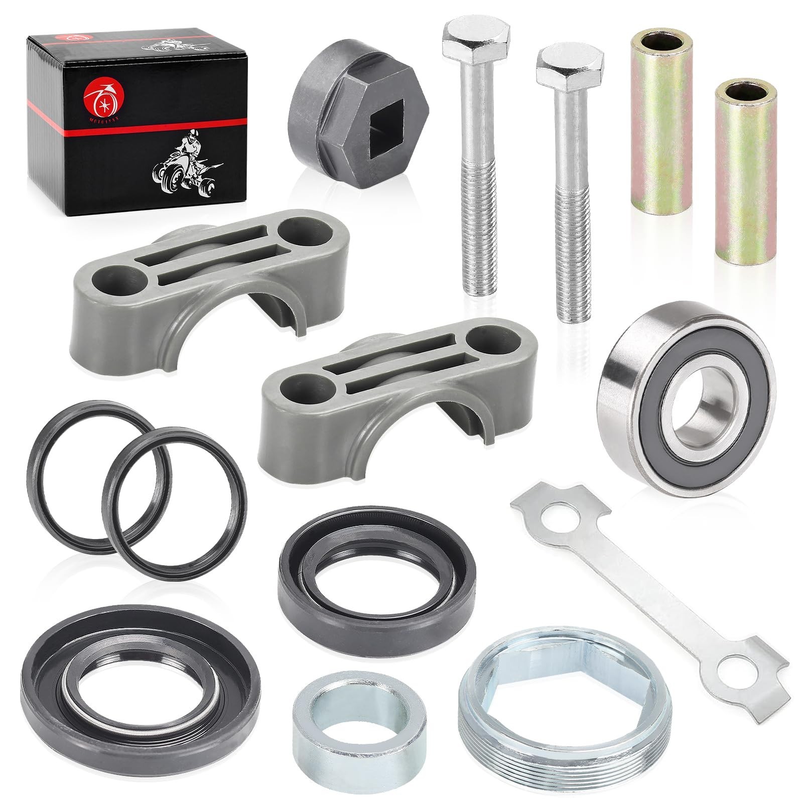 Steering Stem Bushing Bolt Bearing Seal Holder Nut & Removal Tool Kit for ATVs 3