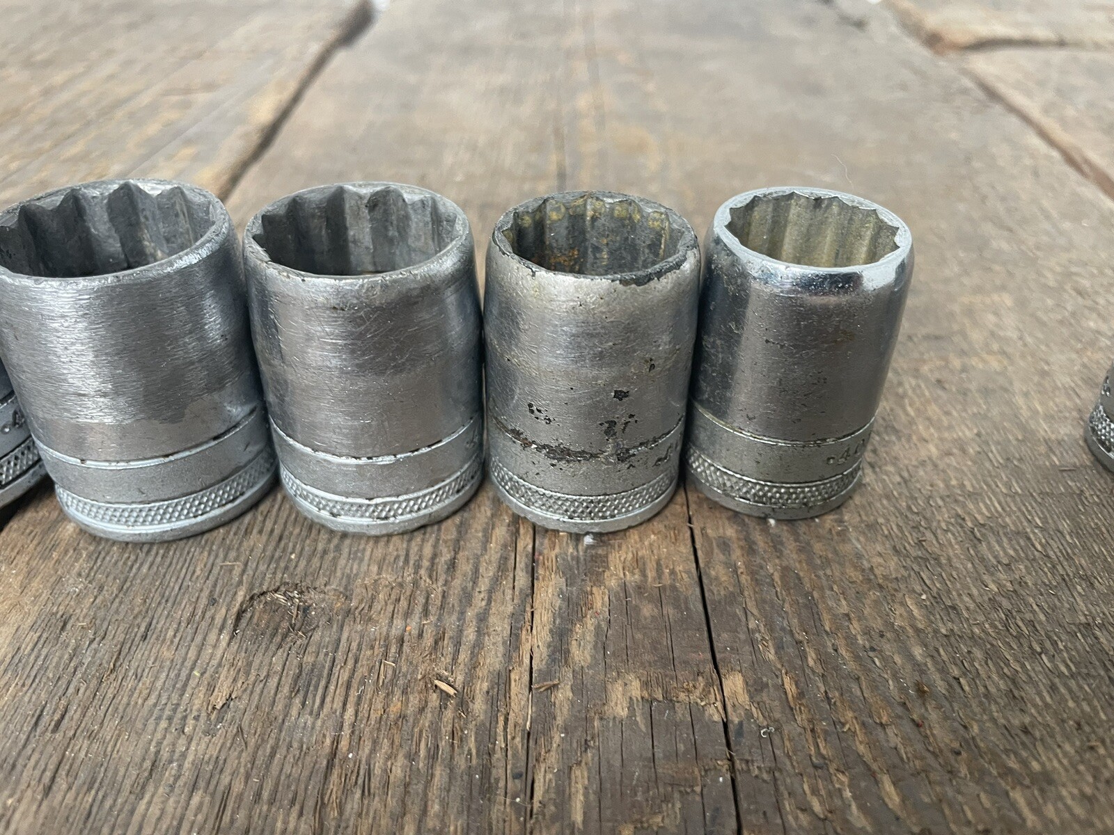 Vintage 9PC Set SK Shallow Tapered 1/2 In Drive Socket 1-1/8″ – 7/16″ USA