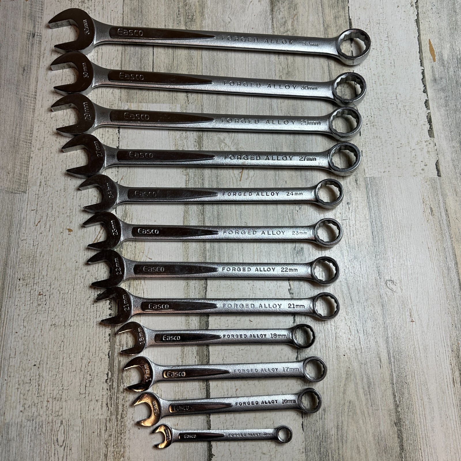 EASCO USA METRIC COMBINATION WRENCH SET 11MM – 32MM FORGED ALLOY (13 WRENCHES)