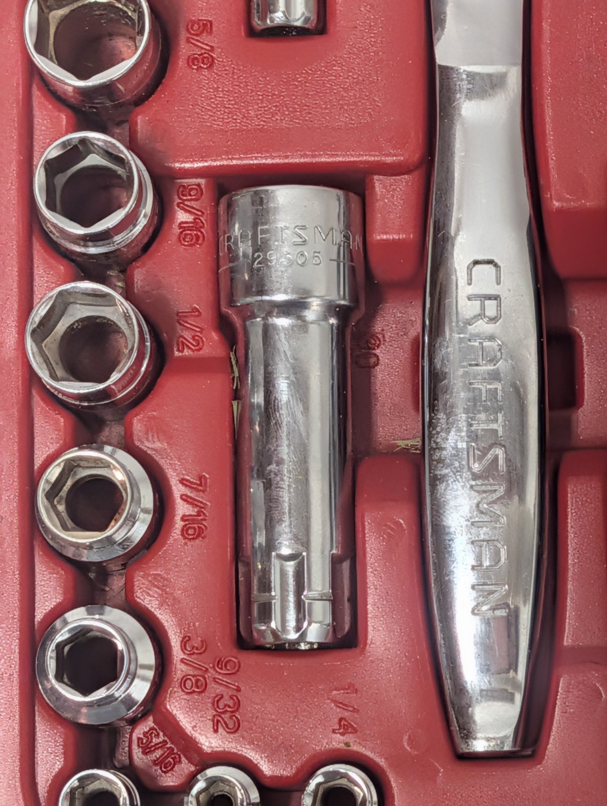 VTG Sears Craftsman 30pc Max Axess Socket Ratchet Tool Set Pass Thru Low Profile
