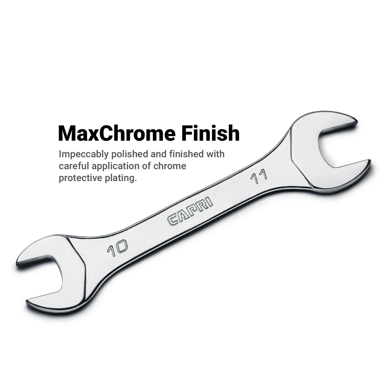 Capri Tools Slim Mini Open End Wrench Set, Metric, 6-Piece