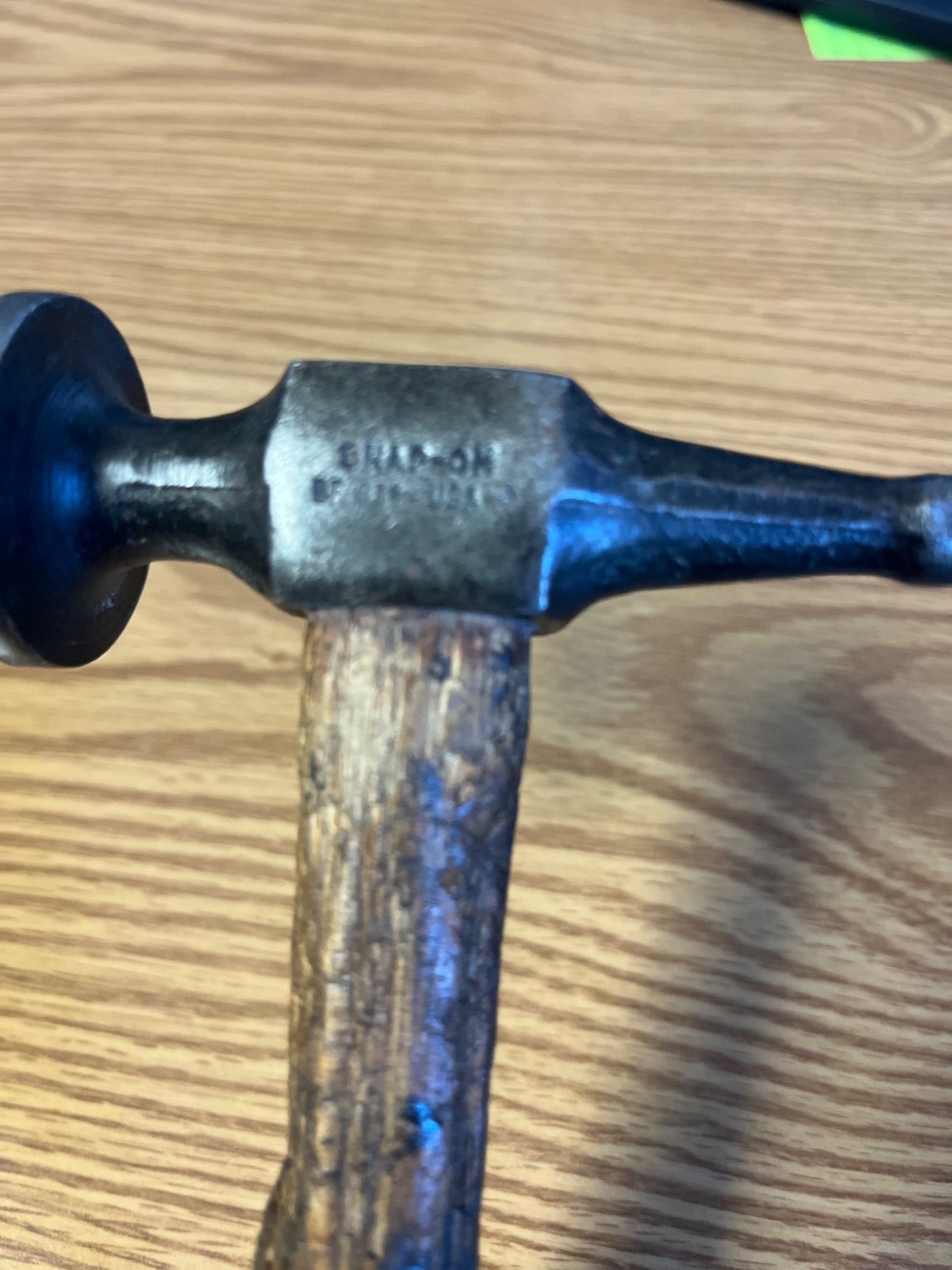 SNAP ON – BF611 – VINTAGE AUTO BODY FINISHING HAMMER WITH WIDE HEAD — LOC#158