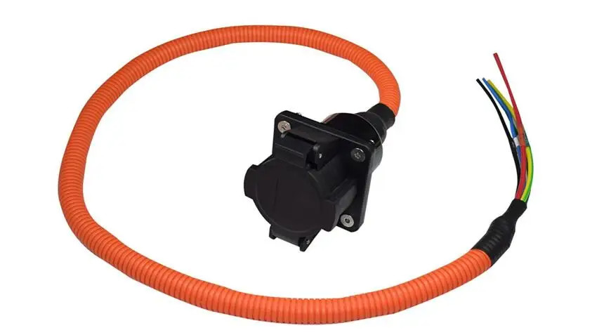 Type 1 EV Charging Socket Inlet, SAE J1772 Receptacle Connector 80A 250V