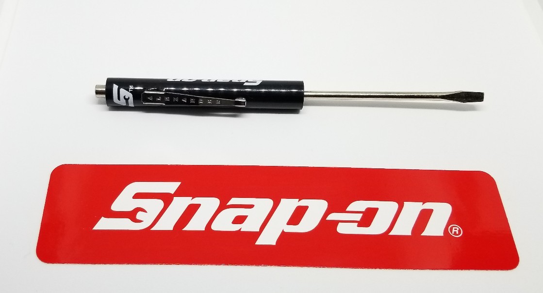 2 Black Snap on tools screwdrivers per order . pocket screwdriver . magnet end