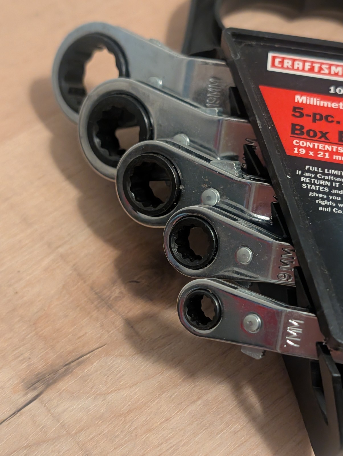 Craftsman USA 5 Piece Metric Offset Ratcheting Box End Wrench Set