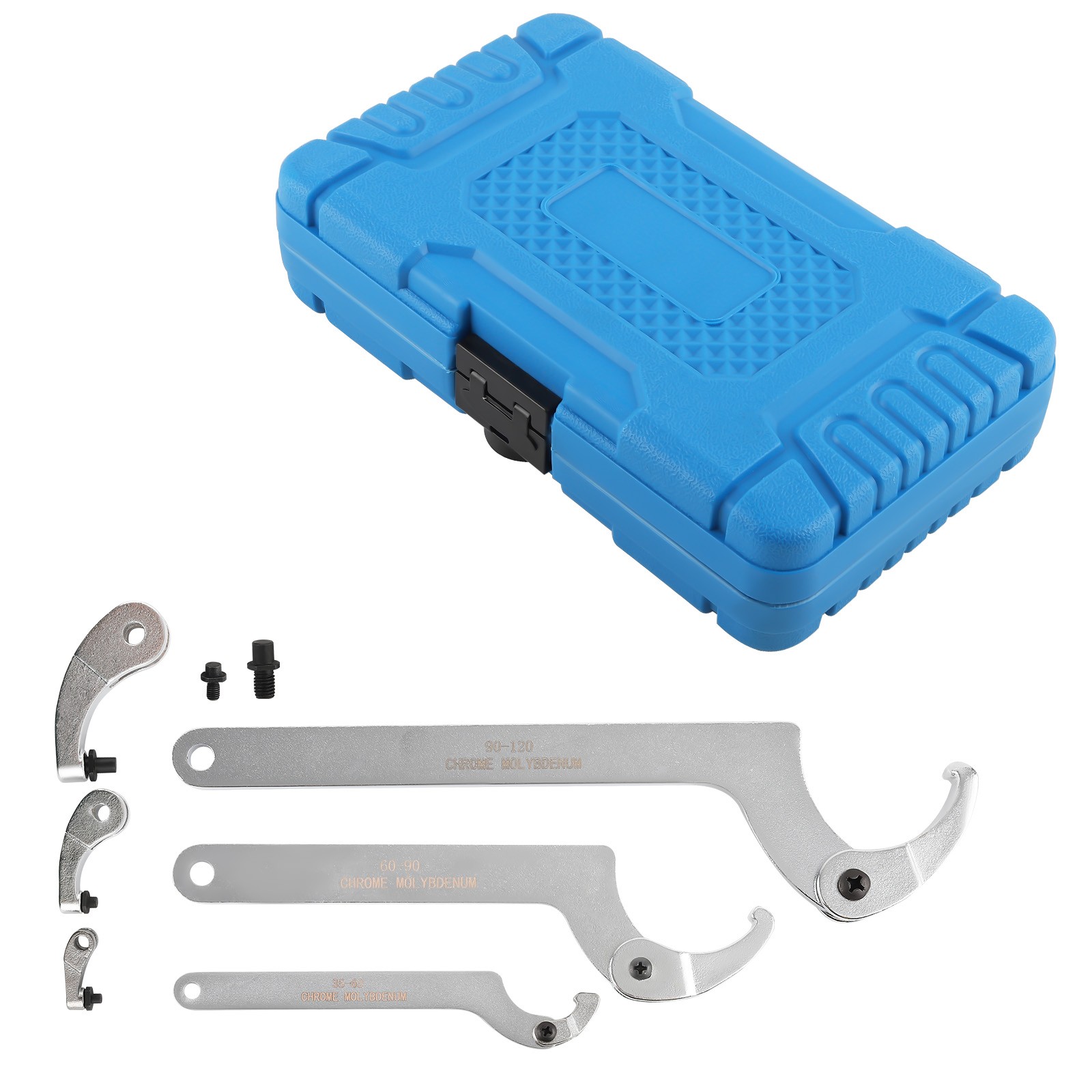 Hook And Pin Wrench Spanner Tool With C Spanner 6x Adjustable Set 35mm – 120mm