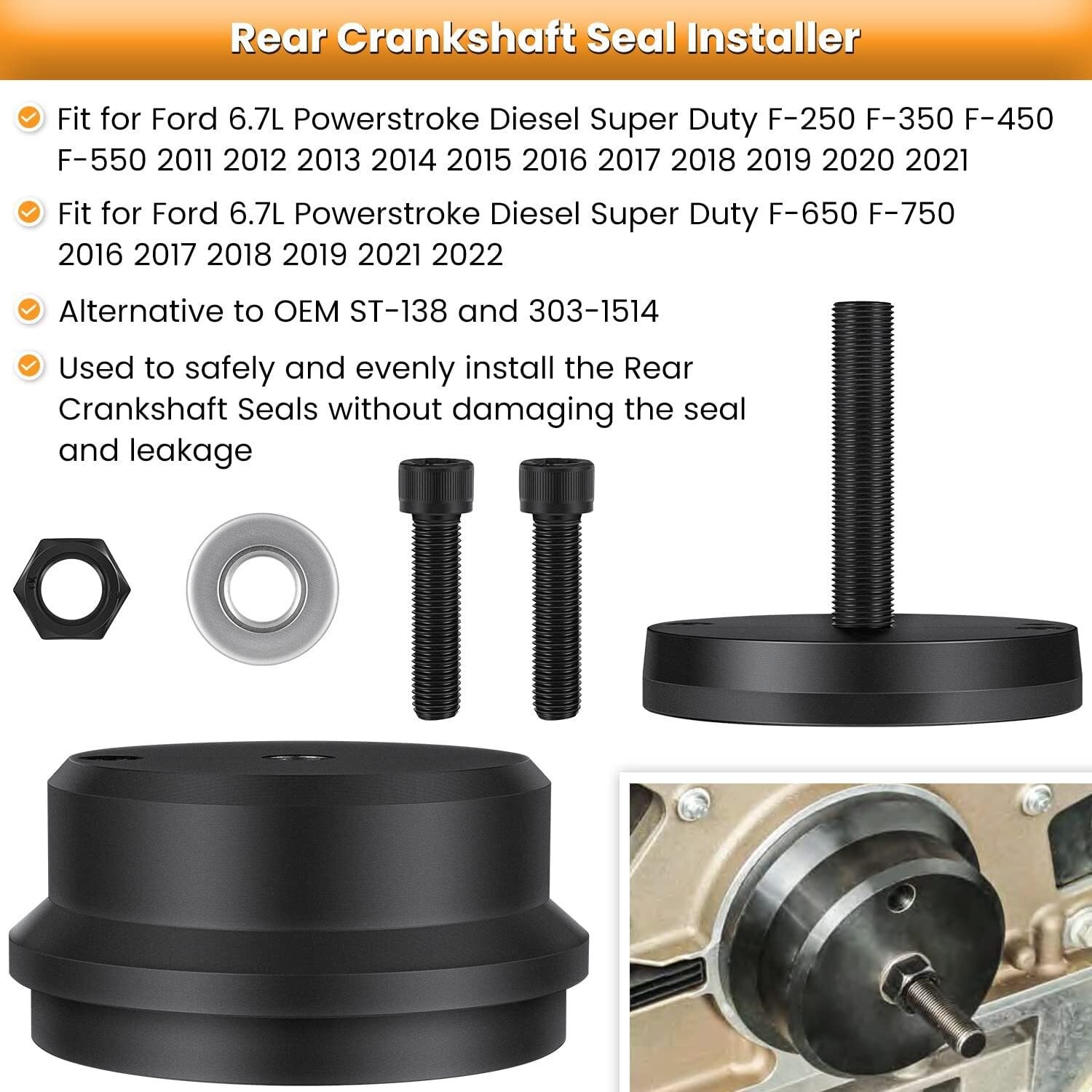 6.7L Front Rear Crankshaft Seal Installer Remover Master Set Fits Ford F-250/350